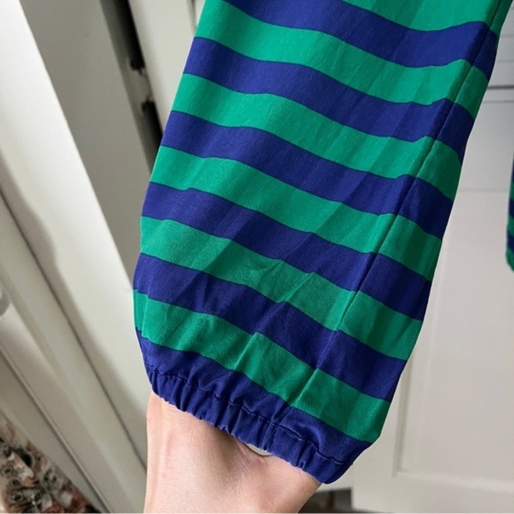 Lilly Pulitzer Elsa Blouse in Emerald Green and Blue Starboard Stripe Sz S - Picture 4 of 8